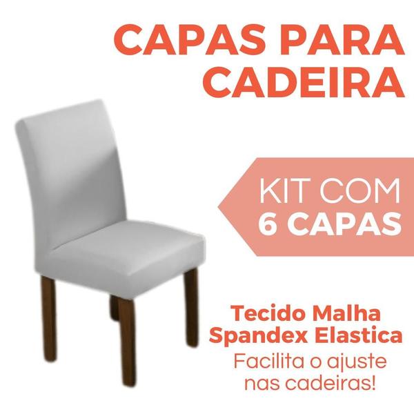 Imagem de Kit Capa para Cadeira de Jantar e Sala 4, 6 ou 8 Lugares em Malha Gel Premium