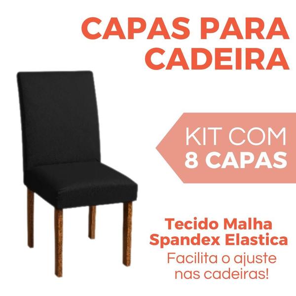 Imagem de Kit Capa para Cadeira de Jantar e Sala 4, 6 ou 8 Lugares em Malha Gel Premium