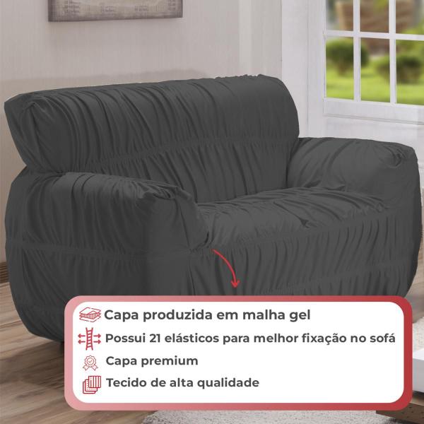 Imagem de Kit Capa Para Sofa 2/3 Lugares 21 Elasticos Varias Cores