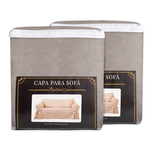 Imagem de Kit Capa Para Sofá De 3 E 4 Lugares Em Gorgurão Várias Cores Lar Decoração Cachorro Resistente Criança