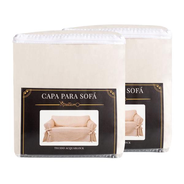 Imagem de Kit Capa Para Sofá De 3 E 4 Lugares Impermeável Acquablock Pets Kids Resistente Cachorro Gato Criança