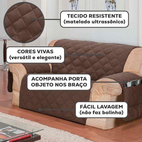 Imagem de Kit Capa Protetor de Sofá Retratil 2 e 3 Lugar Reclinável com Porta Objetos 5 Lugares Matelado