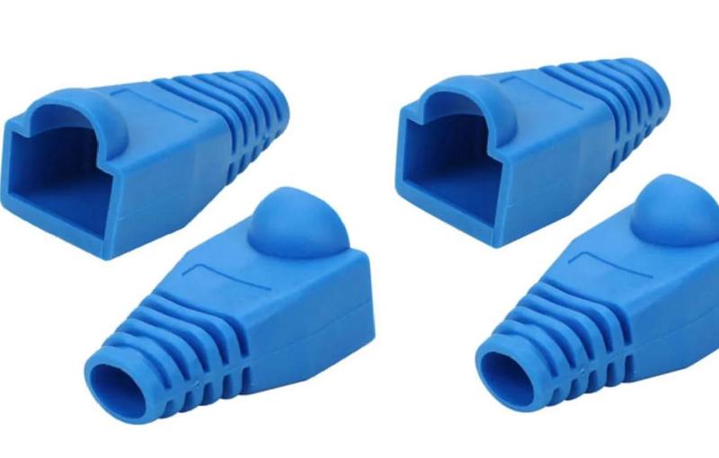 Imagem de Kit Capa Protetora Kit 100 Conector Rj45 Cat5 Azul C/NF