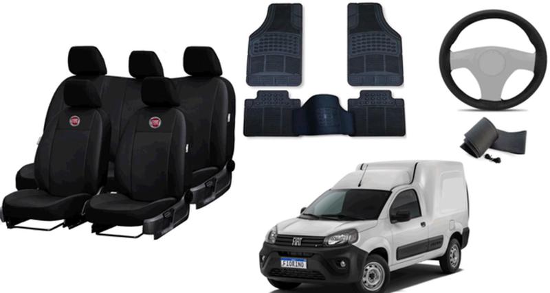 Kit capa sob medida Fiorino 14-23 + volante e tapetes exclusivos. - aero print Imagem de Kit capa sob medida Fiorino 14-23 + volante e tapetes exclusivos.