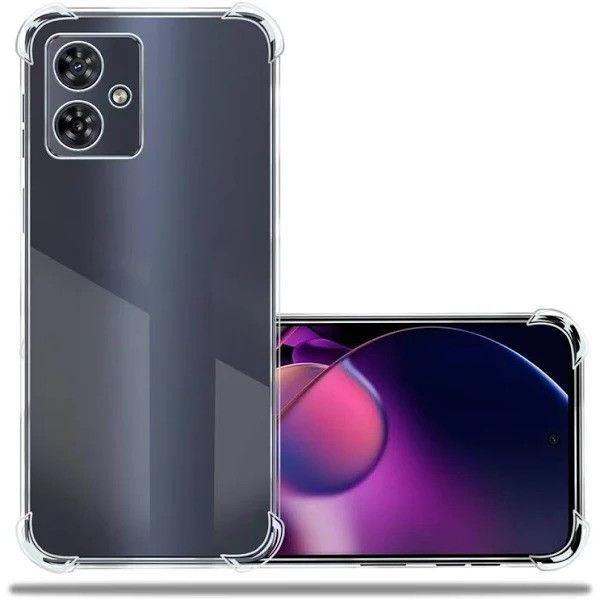 Imagem de Kit Capa Transparente Anti Impactos + Película de Cerâmica + Fone de Ouvido com Fio para Moto G54