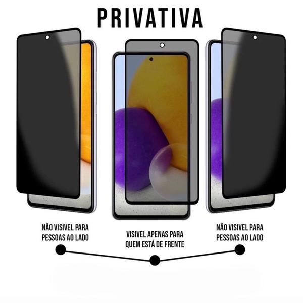 Imagem de Kit Capa Transparente + Película Cerâmica Fosca Privacidade para Samsung Galaxy A35