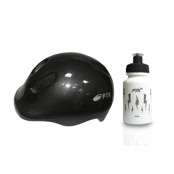 Imagem de Kit Capacete KIDS Carbono com Regulador 46 a 56 CR + Squeeze 250ml - Magazine Ribeiro