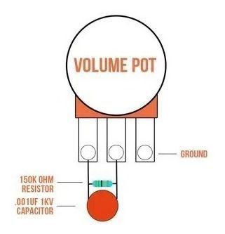 Imagem de Kit Capacitor Treble-bleed Com Potenciometro De 250k