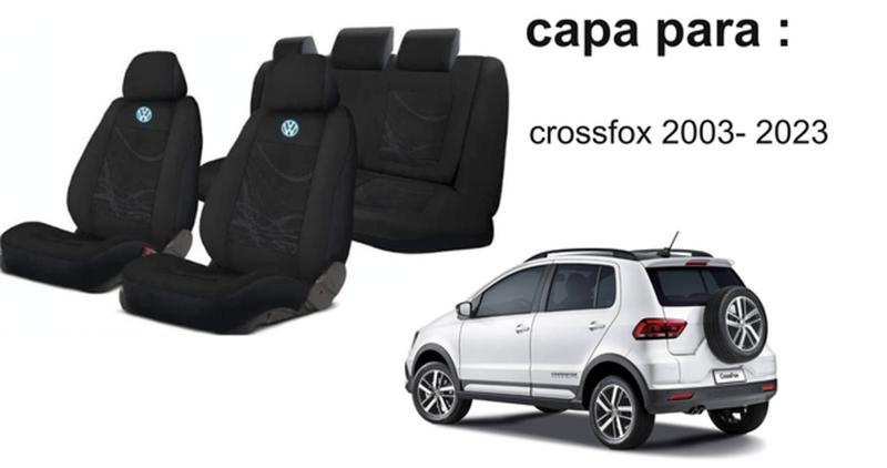 Imagem de Kit Capas Banco Crossfox 2003-2022 + Volante + Chaveiro VW