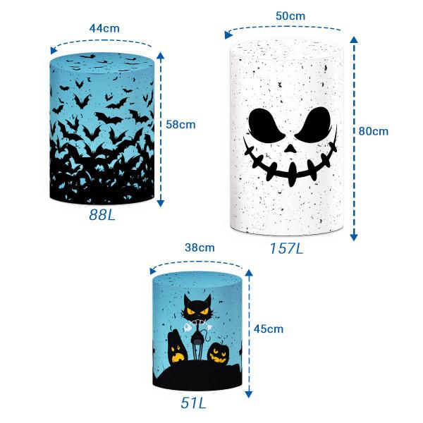 Imagem de Kit Capas Cilindro Halloween + Painel 1,50 Redondo Sublimado