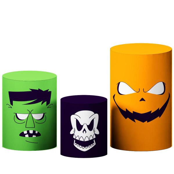 Imagem de Kit Capas Cilindro P M G Sublimado Halloween Veste Fácil