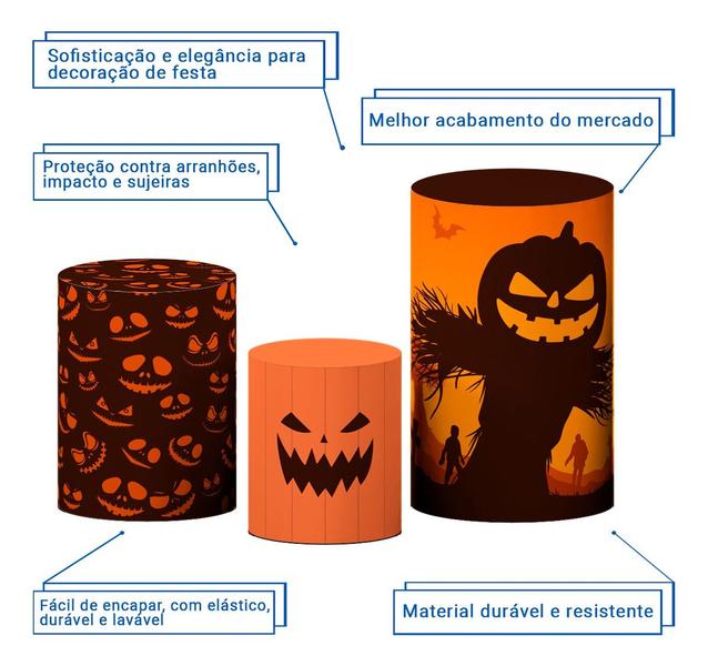 Kit Capas Cilindros Decoração Halloween Helanca Veste Fácil - Decoraset Imagem de Kit Capas Cilindros Decoração Halloween Helanca Veste Fácil