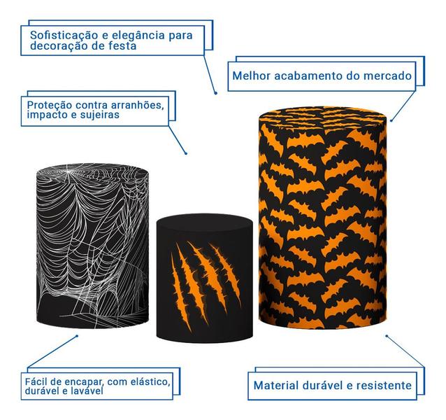 Kit Capas Cilindros Halloween Veste Fácil Tecido Sublimado - Decoraset Imagem de Kit Capas Cilindros Halloween Veste Fácil Tecido Sublimado