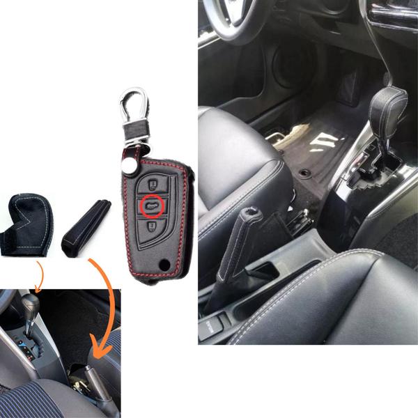 Kit Capas Couro Câmbio Automático E Freio De Mão E Chave Canivete Yaris Xls 2018 2019 2020 2021 - Tunning Car Imagem de Kit Capas Couro Câmbio Automático E Freio De Mão E Chave Canivete Yaris Xls 2018 2019 2020 2021