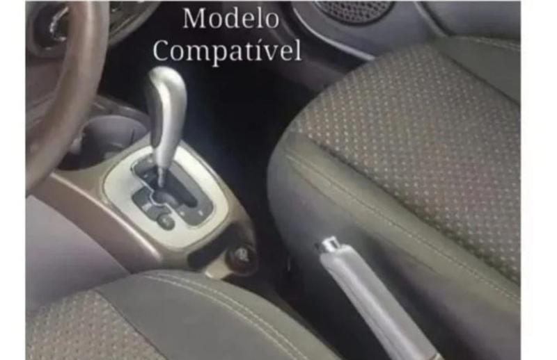 Imagem de Kit Capas Couro Manopla Câmbio Automático + Chave e Alavanca Freio de Mão Fiat Linea Punto