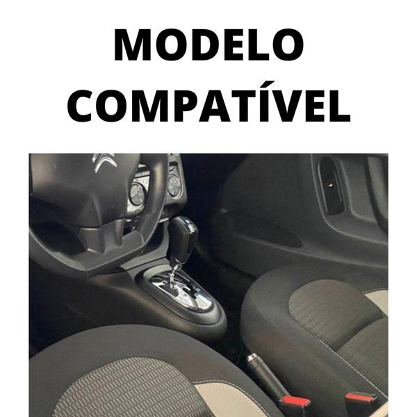 Imagem de Kit Capas Couro Manopla Câmbio Automático E Alavanca Freio De Mão Citroen C3 Glx 2017 2018 2019 2020