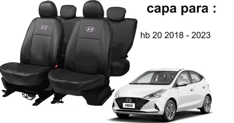 Imagem de Kit Capas de Couro Hyundai HB20 2022 + Capa de Volante + Chaveiro Hyundai