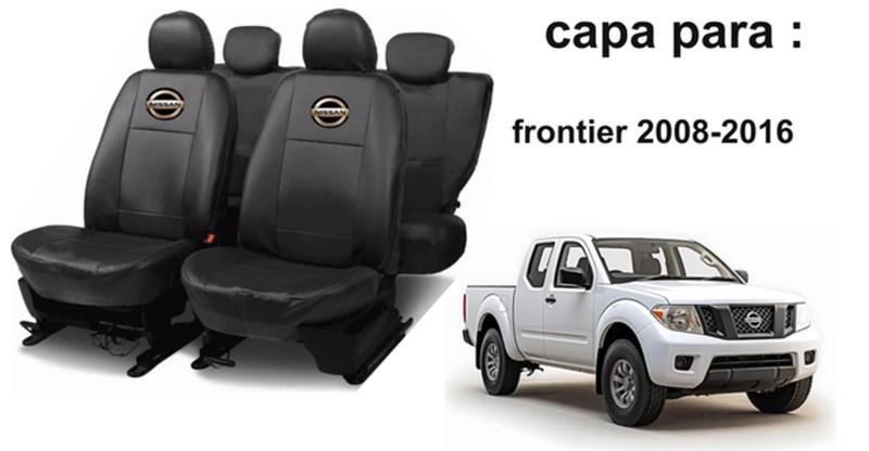 Imagem de Kit Capas de Couro Nissan Frontier 2013 + Capa de Volante + Chaveiro Nissan