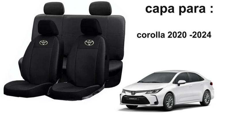 Imagem de Kit Capas de Couro Toyota Corolla 2013 + Capa de Volante + Chaveiro Toyota