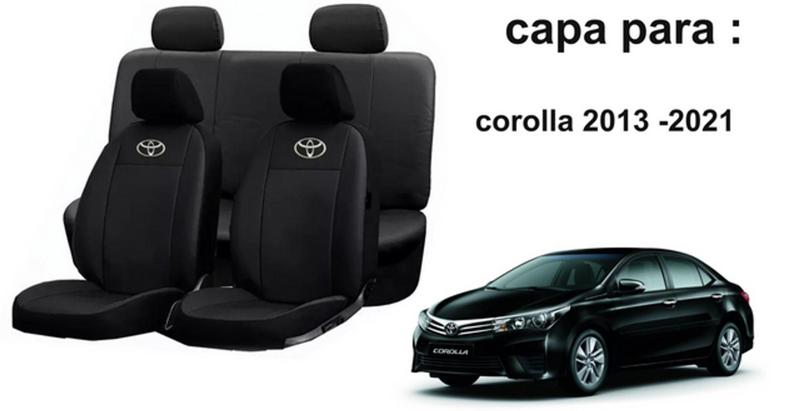 Imagem de Kit Capas de Couro Toyota Corolla 2016 + Capa de Volante + Chaveiro Toyota