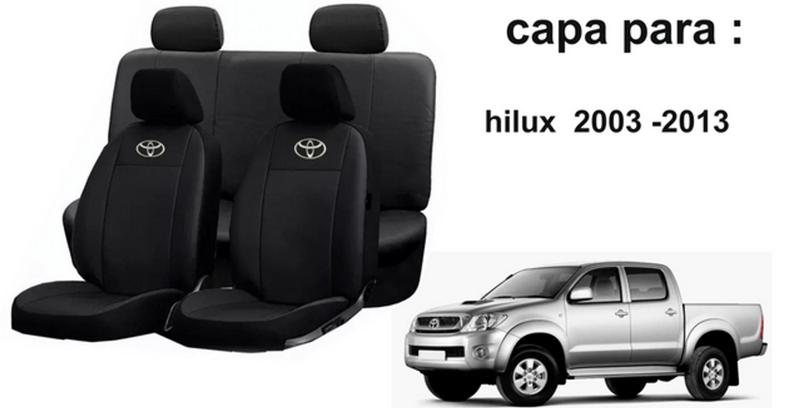 Imagem de Kit Capas de Couro Toyota Hilux 2005 + Capa de Volante + Chaveiro Toyota