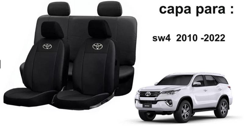 Imagem de Kit Capas de Couro Toyota SW4 2015 + Capa de Volante + Chaveiro Toyota