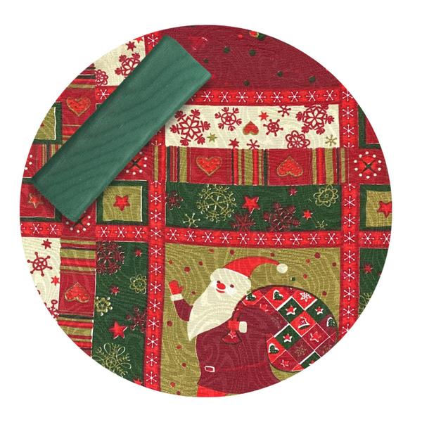 Imagem de Kit Capas de Sousplat e Guardanapos Mesa de Natal Estampada Natalina