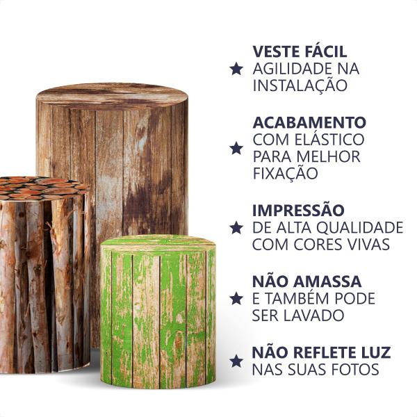 Imagem de Kit Capas Para Cilindro Decoração Tronco- Tecido Elástico