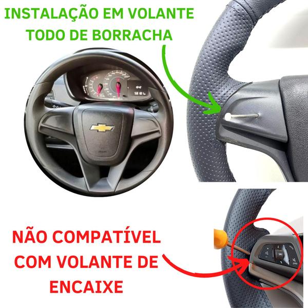 Imagem de Kit Capas Volante Borracha E Câmbio Aut. Chevrolet Novo Prisma Lt 2013 2014 2015 2016 2017 2018 2019