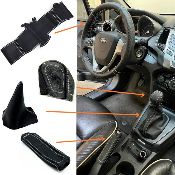 Kit Capas Volante E Manopla Câmbio Manual E Coifa E Freio de Mão New Fiesta Mexicano 2011 2012 2013 - Tunning Car Imagem de Kit Capas Volante E Manopla Câmbio Manual E Coifa E Freio de Mão New Fiesta Mexicano 2011 2012 2013