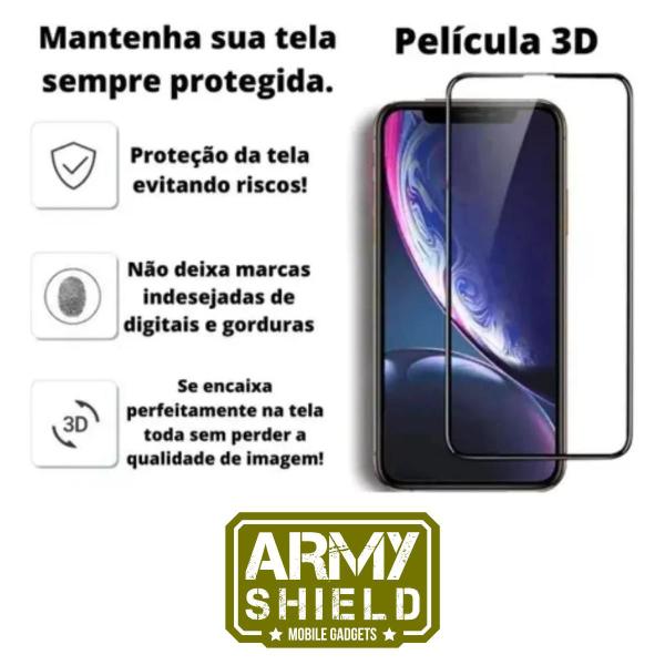 Imagem de Kit Capinha Motorola Moto E40 + Fone Bluetooth + Pelicula de Vidro 3D Armyshield E40