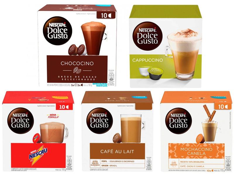 Kit Cápsula Nescafé Dolce Gusto 5 Sabores Kit Cápsula Nescafé Dolce Gusto 5 Sabores