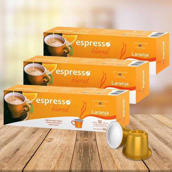 Imagem de Kit Cápsulas Espresso Blend Laranja Para Nespresso 3 Caixas