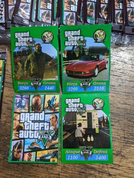 Imagem de Kit Cards 2.5 - GTA 5 -  Cards Figurinhas brincadeira de Bater Bafo - 25 Pacotes (100 cards)