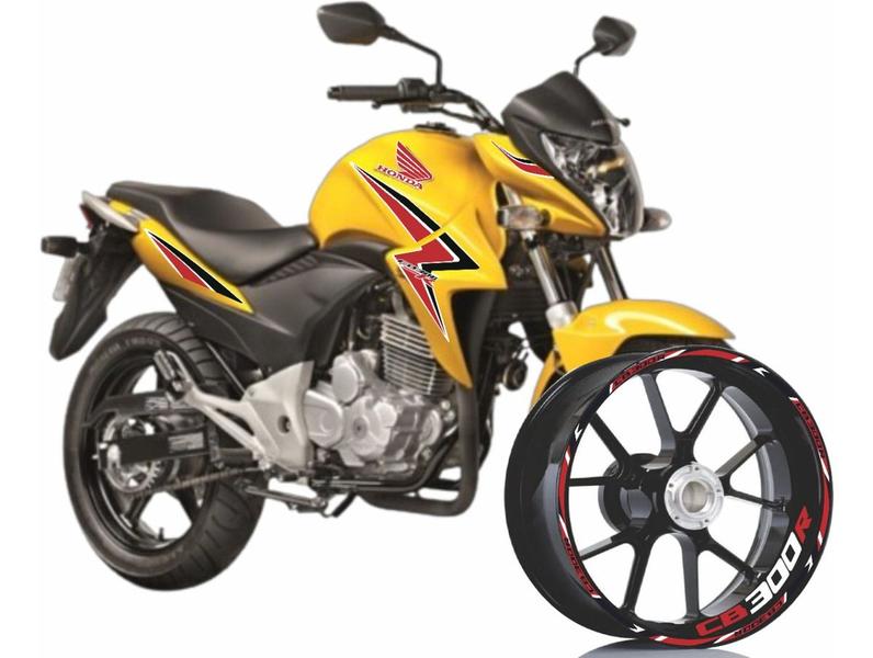 Imagem de Kit Carenagem Honda + Adesivos Friso Cb 300r 2015 Vermelho