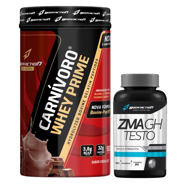 Imagem de Kit Carnivoro Whey Isolado Prime + Zma GH-Testo  - Bodyaction