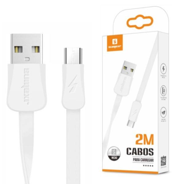 Imagem de Kit Carregador 2 metros compatível com LG K22 - Cabo Micro USB V8 e Fonte