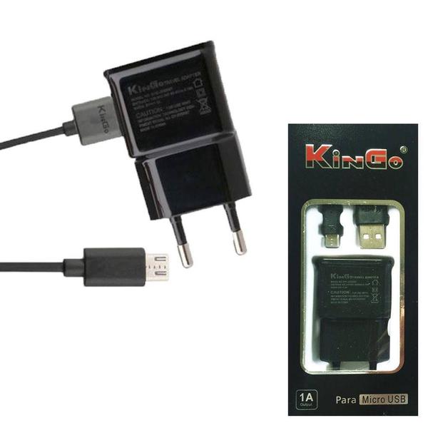 Imagem de Kit Carregador 2x1 V8 Kingo Compatível Para Lumia 640 Xl