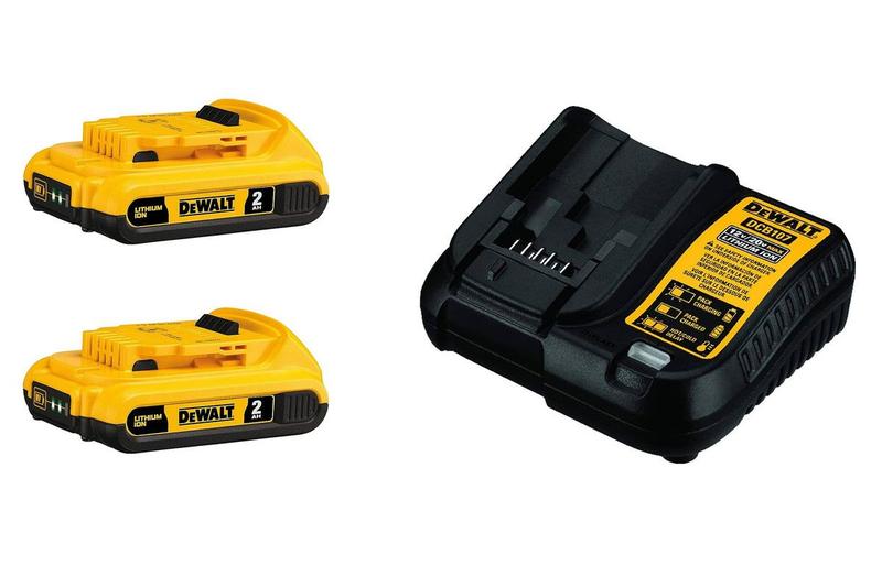 Imagem de Kit Carregador c/ 2 Baterias 20v 2ah Dewalt Dcb107 Dcb203