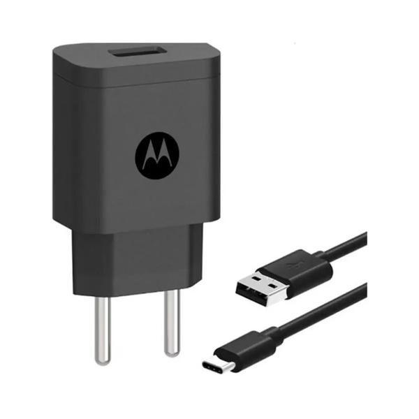 Imagem de Kit Carregador De Parede Rápido Original Motorola 10w Usb-c Preto Para Android