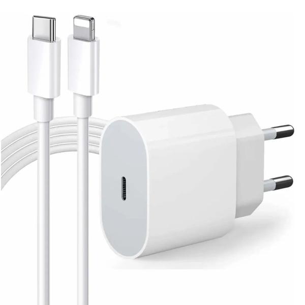 Kit Carregador Fonte Com Cabo Carregamento Rápido 1 Metro 20W - A pple