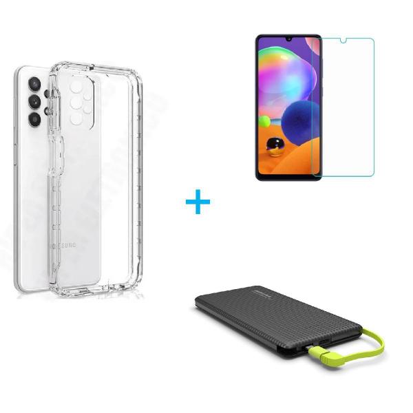 Imagem de Kit Carregador Portátil Samsung Galaxy A32 4G + Capa + Película De Vidro 3D