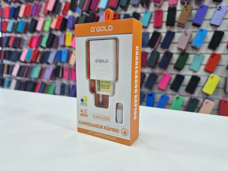 Imagem de Kit carregador rápido 1 METRO GOLD 2 USB IOS Lightning