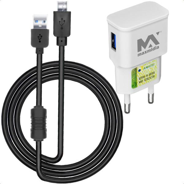 Imagem de Kit Carregadores Com 10 Fontes USB E Cabos Mini Usb