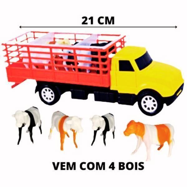 Imagem de Kit Carreta Caminhão Boiadeiro Carrinhos Animais Cegonha