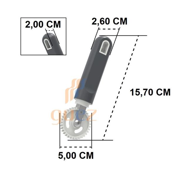 Imagem de Kit Carretilhas para fechar e cortar massas pastel tortei ravioli - 4 unidades