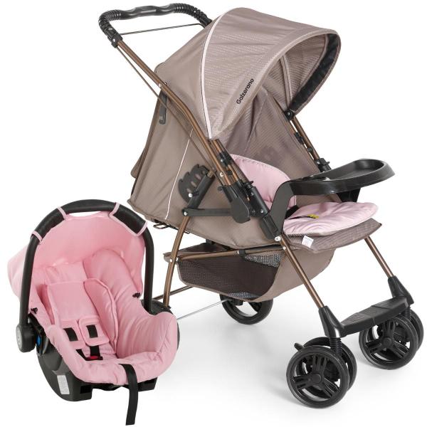 Imagem de Kit Carrinho Bebê Milano Reversível Travel System com Bebê conforto Grid Galzerano