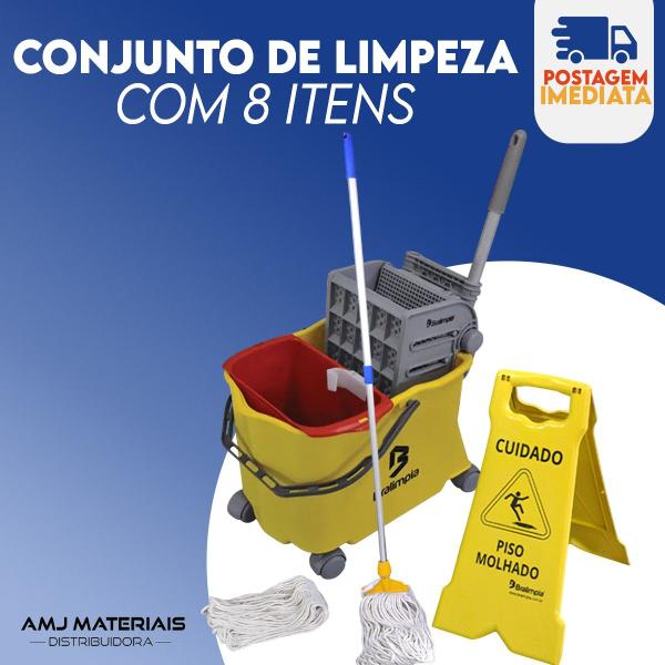 Imagem de Kit Carrinho + Cabo + Mop Úmido Doblo Flex 20 Bralímpia