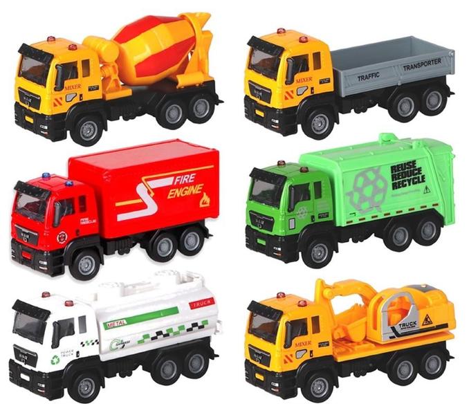 Imagem de Kit Carrinho Caminhões Fricção de Ferro Super Truck 6 Unidades Polibrinq