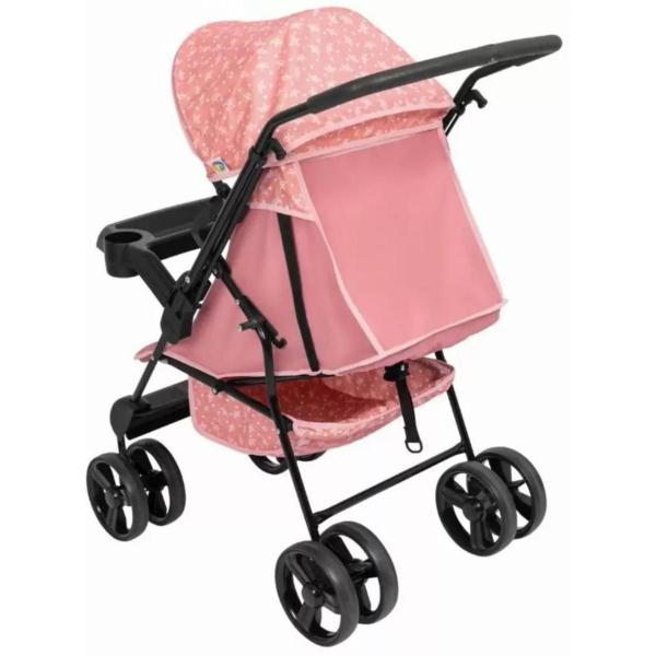 Imagem de Kit Carrinho De Bebê Travel System+Bebê Conforto+Base Bebê Conforto Rosa Solare Tutti Baby